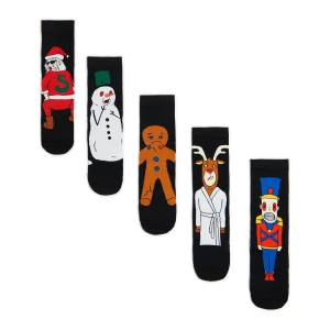 Cropp - 5 pack świątecznych skarpet - czarny