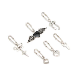 Cropp - 6 pack broszek - srebrny