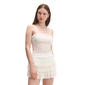 Cropp - Ażurowa biała bluzka - biały