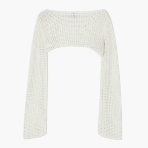 Cropp - Ażurowy krótki sweter - biały