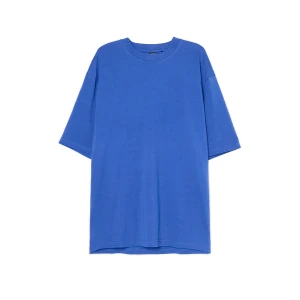 Cropp - Basicowa niebieska koszulka comfort - niebieski