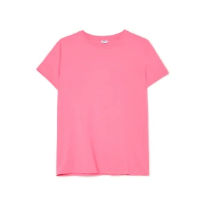 Cropp - Basicowa różowa koszulka oversize - różowy