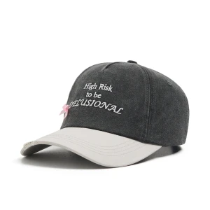 Cropp - Bawełniana czapka z daszkiem i kokardką - szary