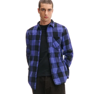 Cropp - Bawełniana koszula w czarno-niebieską kratę - granatowy