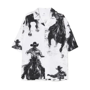 Cropp - Bawełniana koszula z kowbojskim motywem - biały