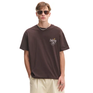 Cropp - Bawełniana koszulka z kawowym motywem - brązowy