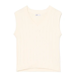 Cropp - Bawełniana kremowa kamizelka - kremowy