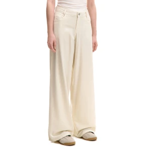 Cropp - Bawełniane beżowe spodnie straight fit - beżowy