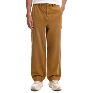 Cropp - Bawełniane spodnie loose z efektem sprania - brązowy