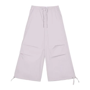 Cropp - Bawełniane spodnie wide leg - beżowy