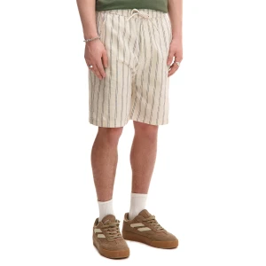 Cropp - Bawełniane szorty w paski - beżowy