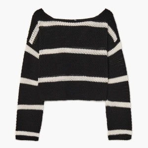 Cropp - Bawełniany sweter w paski - czarny