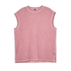 Cropp - Bawełniany tank top z efektem sprania - kasztanowy