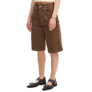 Cropp - Bermudy z kontrastowymi przeszyciami - fioletowy