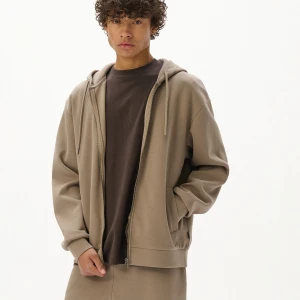 Cropp - Beżowa bluza basic z kapturem - beżowy