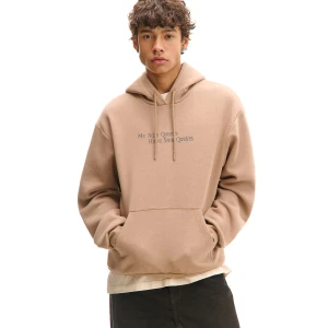 Cropp - Beżowa bluza z haftowanym napisem - beżowy