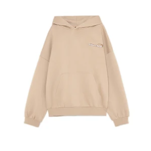 Cropp - Beżowa bluza z kapturem i haftem - beżowy