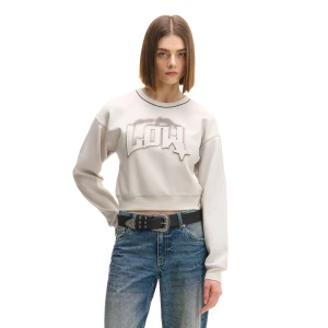 Cropp - Beżowa bluza z napisem - beżowy