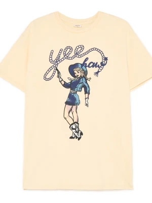 Cropp - Beżowa koszulka z kowbojką - beżowy