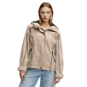 Cropp - Beżowa kurtka z kapturem - beżowy