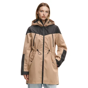 Cropp - Beżowa parka z czarnymi panelami - beżowy