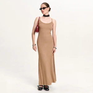 Cropp - Beżowa sukienka maxi z wiskozą - beżowy