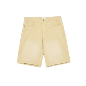 Cropp - Beżowe jeansowe szorty baggy - beżowy