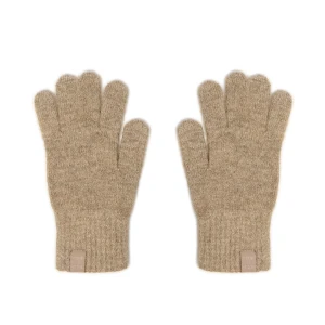 Cropp - Beżowe rękawiczki z naszywką - beżowy