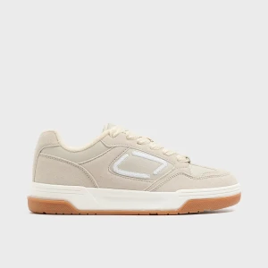 Cropp - Beżowe sneakersy ze sznurowadłami w prążki - beżowy