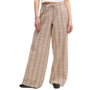 Cropp - Beżowe spodnie w kratę - beżowy