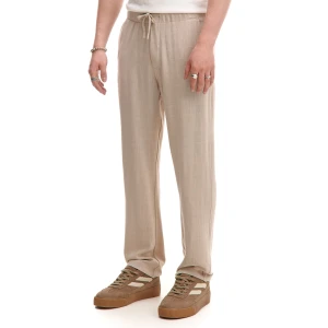 Cropp - Beżowe spodnie z dodatkiem lnu - beżowy