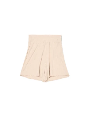 Cropp - Beżowe szorty z wysokim stanem - beżowy