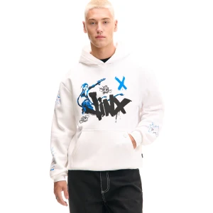 Cropp - Biała bluza z kapturem Jinx Arcane - biały