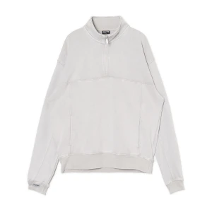 Cropp - Biała bluza ze stójką - jasny szary