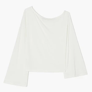 Cropp - Biała bluzka oversize z opadającym ramieniem - kremowy