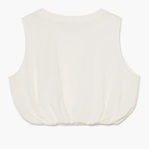 Cropp - Biała bluzka z elastyczną gumą - biały