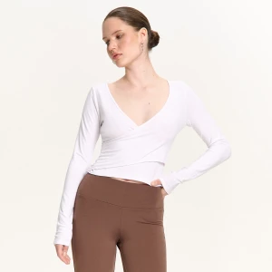 Cropp - Biała kopertowa bluzka - biały