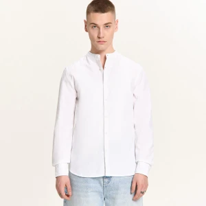 Cropp - Biała koszula slim ze stójką - biały