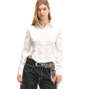 Cropp - Biała koszula z długim rękawem - kremowy