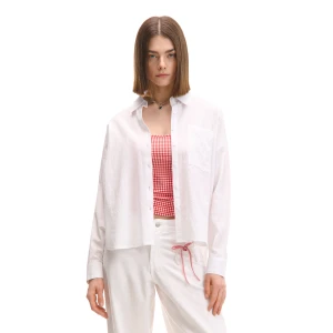 Cropp - Biała koszula z dłuższym tyłem - biały