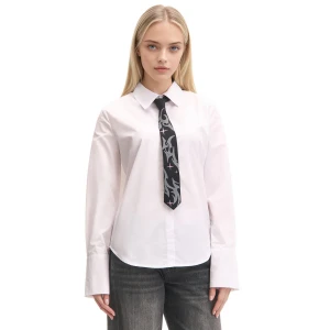 Cropp - Biała koszula z ozdobnym krawatem - inny