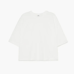 Cropp - Biała koszulka boxy basic - biały