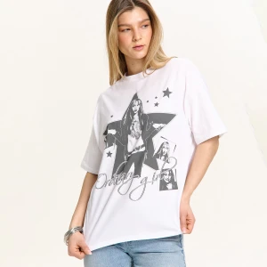 Cropp - Biała koszulka Hannah Montana - biały