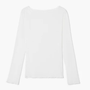 Cropp - Biała koszulka longsleeve z modalem - biały
