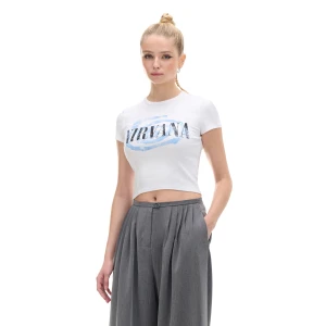 Cropp - Biała koszulka Nirvana - biały