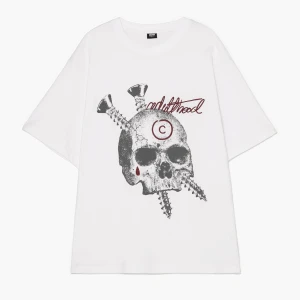 Cropp - Biała koszulka z czaszką - biały