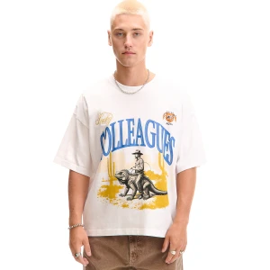 Cropp - Biała koszulka z kowbojem na iguanie - biały