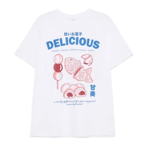 Cropp - Biała koszulka z motywem jedzenia - biały