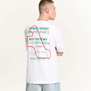 Cropp - Biała koszulka z motywem trasy - biały