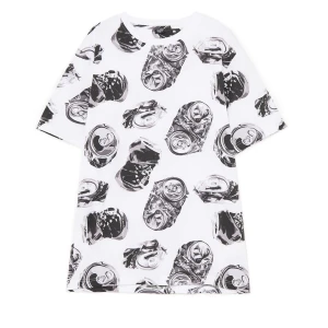 Cropp - Biała koszulka z motywem zgniecionych puszek - biały